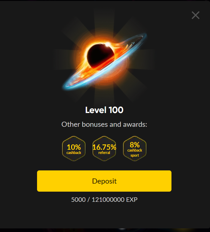 Level 100 at BetBoom