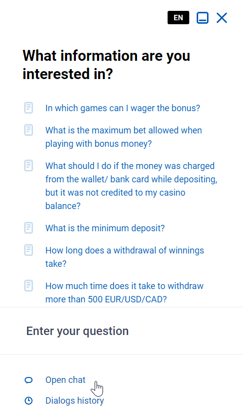 FAQ section at ICE Casino