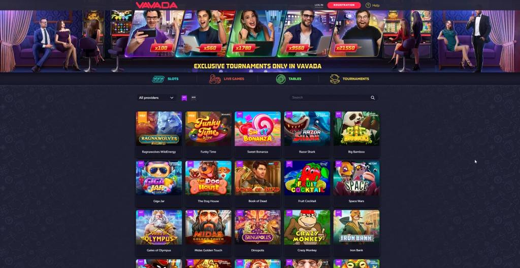 Vavada Casino main page