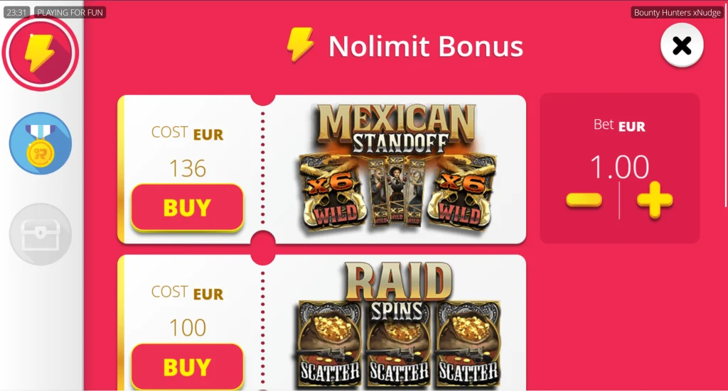 How to buy bonuses at Bounty Hunters